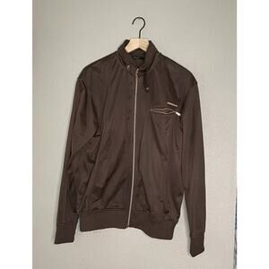 Sean John Lightweight Jacket Brown Rise Gold Hardware Size L See Pics